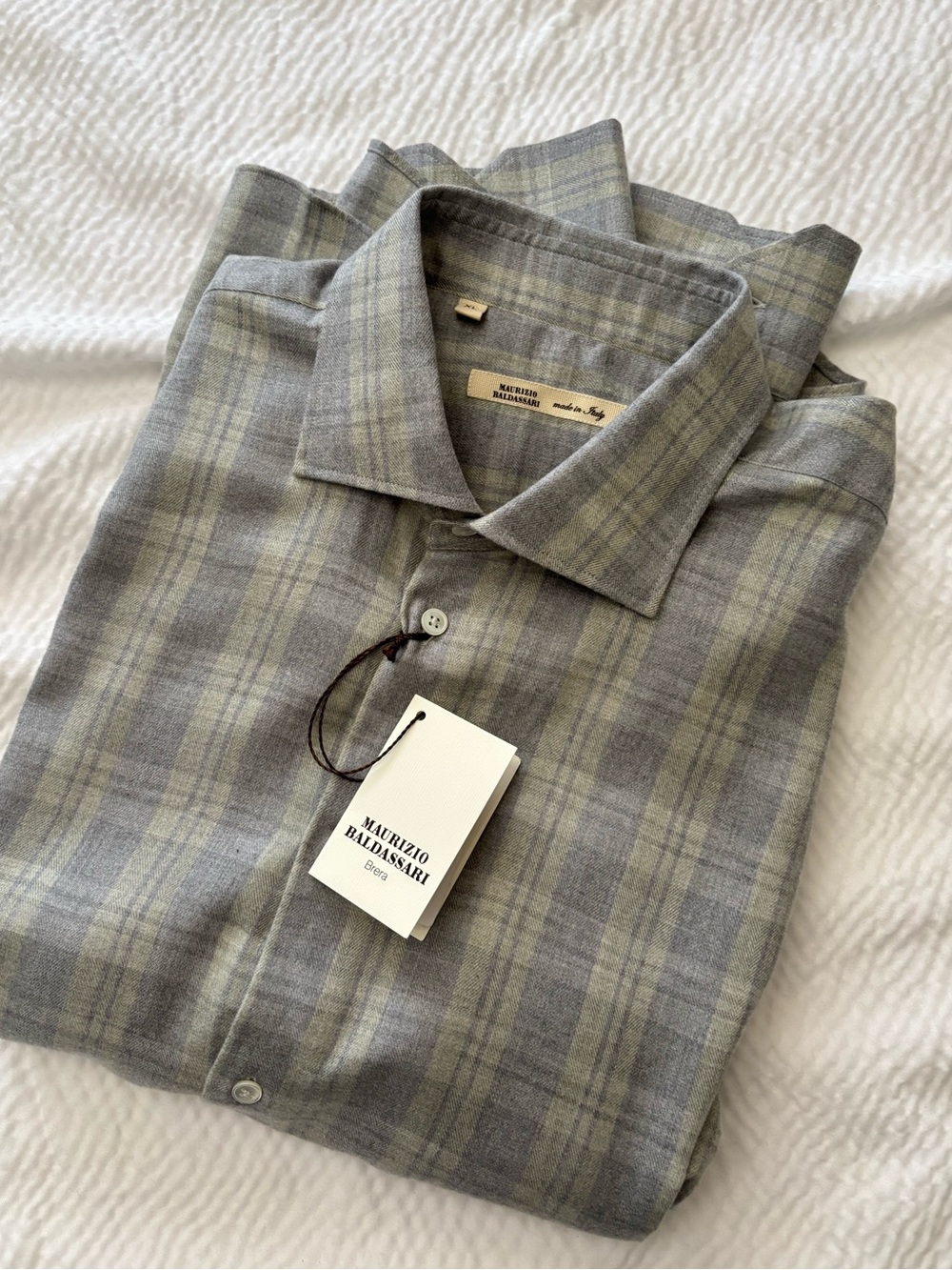 Maurizio Baldassari Classic Plaid Spread Collar Shirt